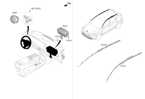 2025 Hyundai Kona Electric Steering Wheel Air Bag Module Assembly Diagram for 80100-BF500-NNB