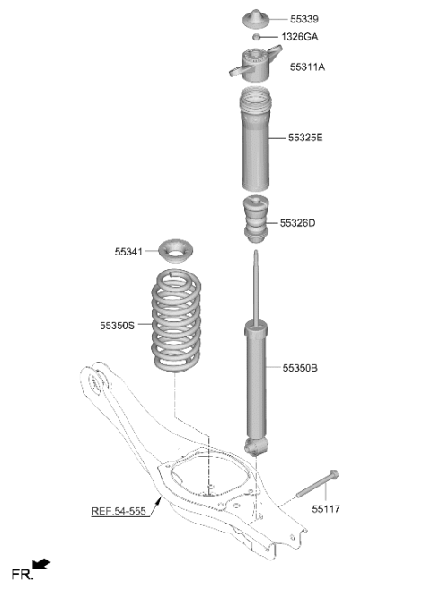 2026 Hyundai Kona Electric Rear Spring Diagram for 55330-BFAA0