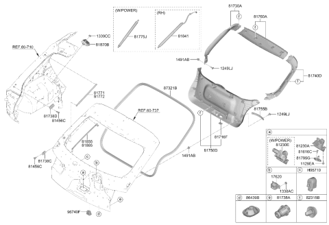 2025 Hyundai Ioniq 5 BUMPER-T/GATE BODY SIDE GUIDE Diagram for 81772-GI500