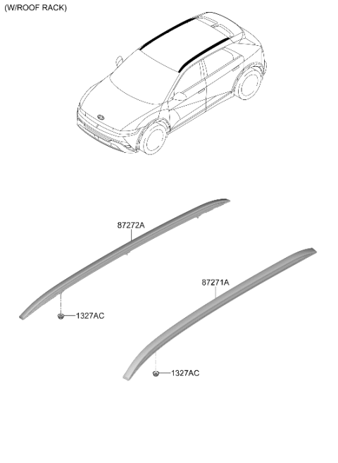 2025 Hyundai Ioniq 5 Roof Garnish & Rear Spoiler Diagram 2