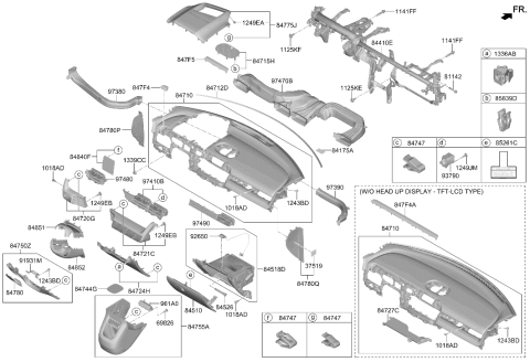2025 Hyundai Ioniq 5 PANEL ASSY-CLUSTER FACIA SIDE Diagram for 84840-NI000-NNB