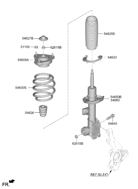 2025 Hyundai Ioniq 5 Front Spring Diagram for 54630-PI110