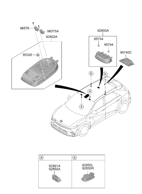 2026 Hyundai Ioniq 5 BODY ASSY-ROOM LAMP Diagram for 92803-GI070-MMN