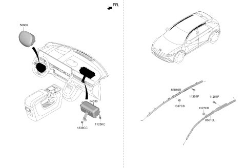 2026 Hyundai Ioniq 5 AIR BAG ASSY-PASSENGER Diagram for 80310-GI600
