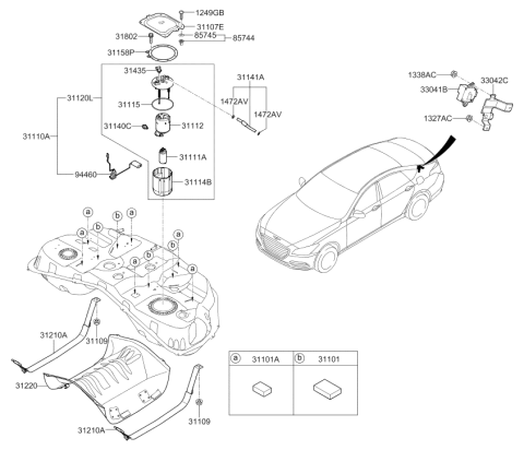 2018 Hyundai Genesis G80 Fuel System Diagram 2