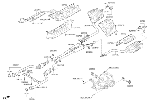 2018 Hyundai Genesis G80 Muffler & Exhaust Pipe Diagram 9