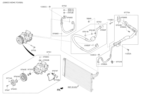 2018 Hyundai Genesis G80 Air conditioning System-Cooler Line Diagram 3