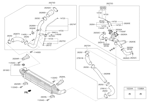 2018 Hyundai Genesis G80 Cooler Assembly-Intermediated Diagram for 28270-3L100