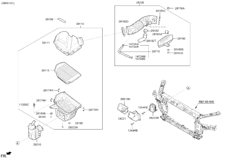 2019 Hyundai Genesis G80 Hose Clamp Diagram for 14720-23006-B