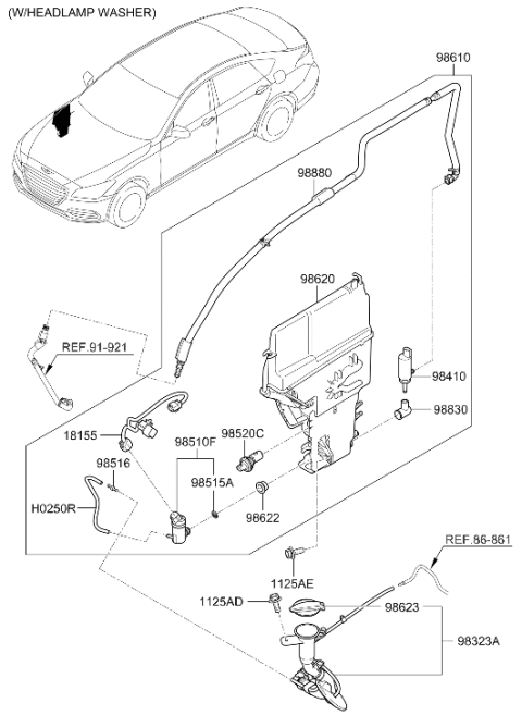 2018 Hyundai Genesis G80 Windshield Washer Diagram 2