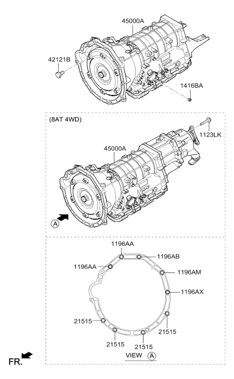 2018 Hyundai Genesis G80 Transaxle Assy-Auto Diagram 5
