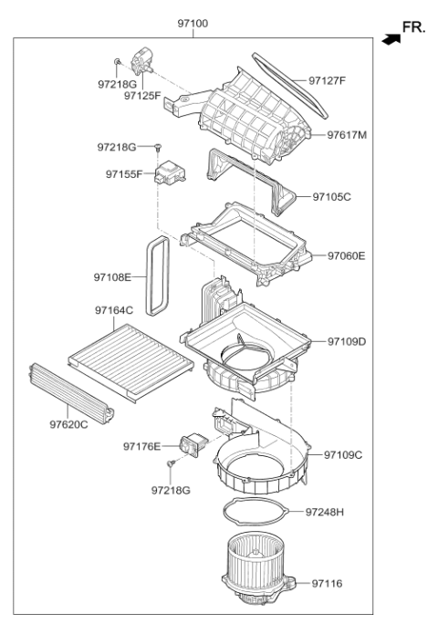 2018 Hyundai Genesis G80 Heater System-Heater & Blower Diagram 2