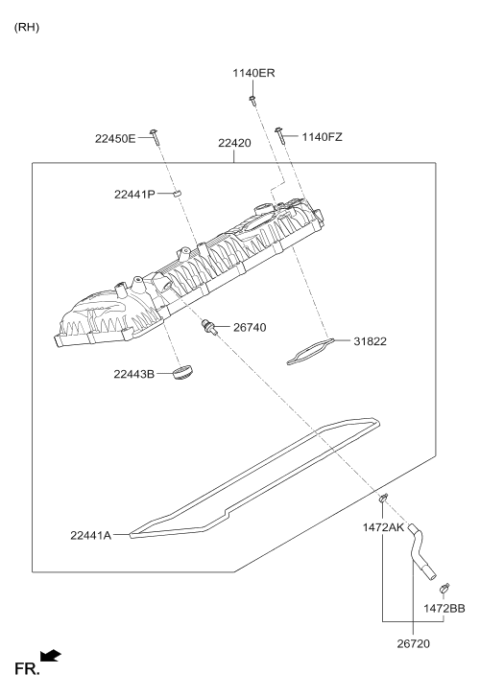 2017 Hyundai Genesis G80 Gasket-Fuel Pump Diagram for 22444-3F401