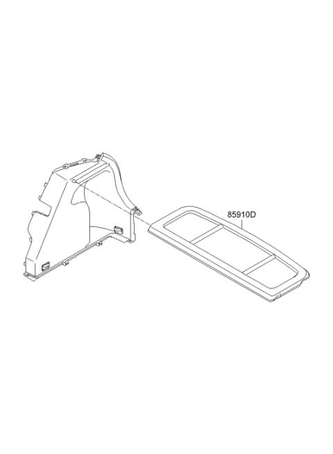 2008 Hyundai Accent Trim Assembly-Covering Shelf Diagram for 85910-1E500-QS