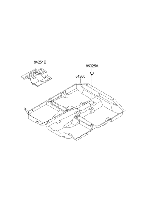 2007 Hyundai Accent Carpet Assembly Floor Diagram for 84260-1E551-QS