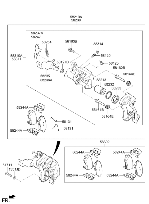2023 Hyundai Kona N SPRING-PAD RETURN Diagram for 58288-I3000