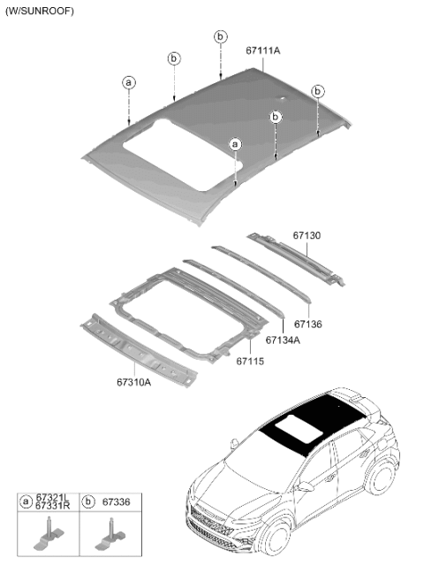 2023 Hyundai Kona N Roof Panel Diagram 2
