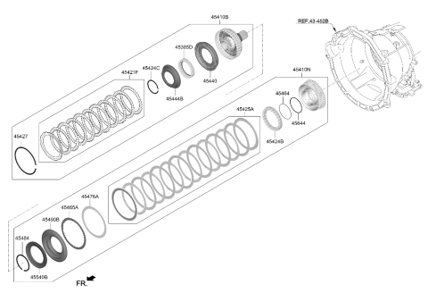 2022 Hyundai Genesis G70 Clutch Pressure Plate Diagram for 45477-47218