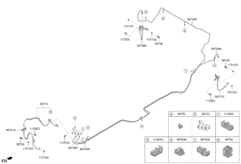 2023 Hyundai Genesis G70 Brake Fluid Line Diagram 2