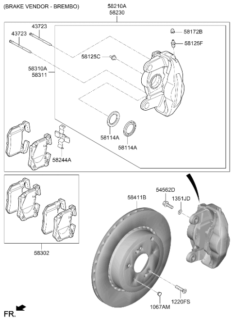 2023 Hyundai Genesis G70 Rear Wheel Brake Diagram 3