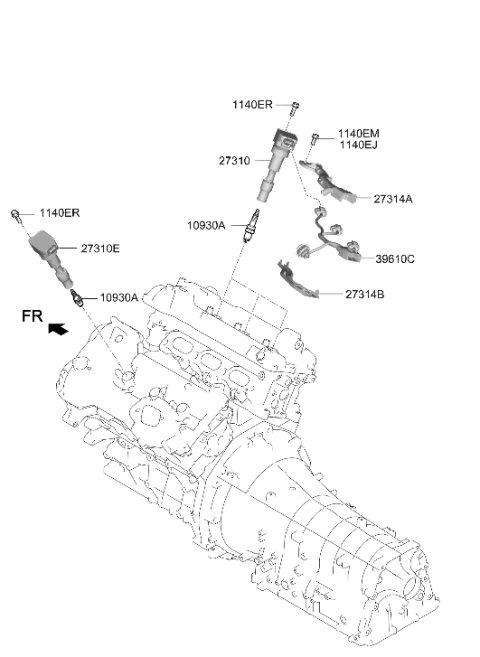 2023 Hyundai Genesis G70 Spark Plug & Cable Diagram 2