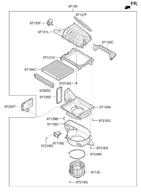 2023 Hyundai Genesis G70 Heater System-Heater & Blower Diagram 2