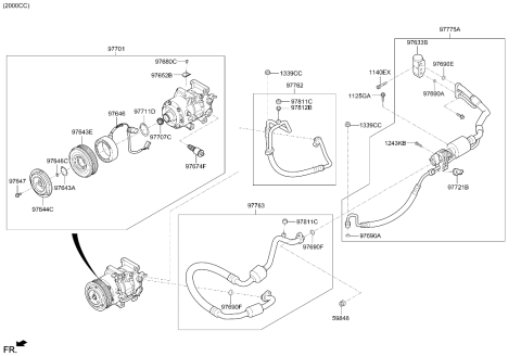 2023 Hyundai Genesis G70 Air conditioning System-Cooler Line Diagram 2