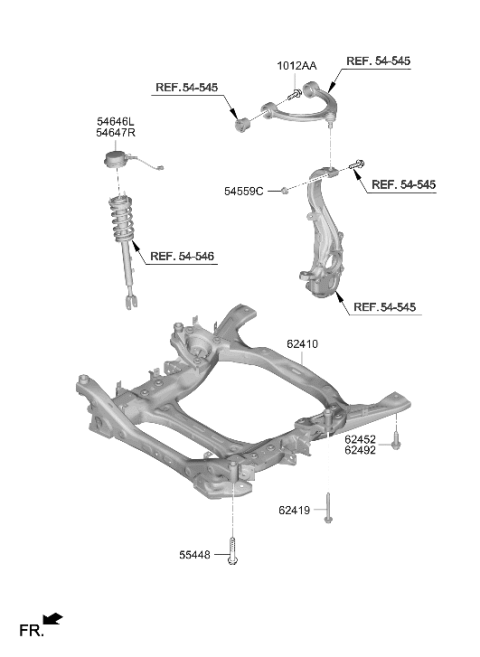 2024 Hyundai Genesis GV80 BOLT-CROSSMEMBER MTG Diagram for 62419-DS000