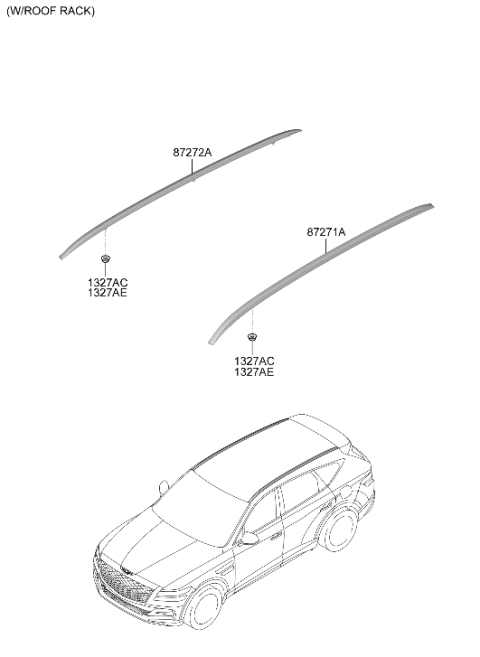 2021 Hyundai Genesis GV80 Roof Garnish & Rear Spoiler Diagram 2