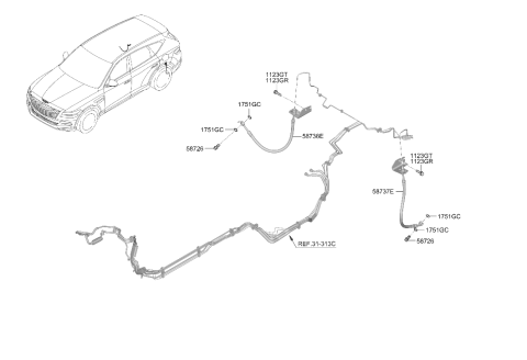2021 Hyundai Genesis GV80 Brake Fluid Line Diagram 2
