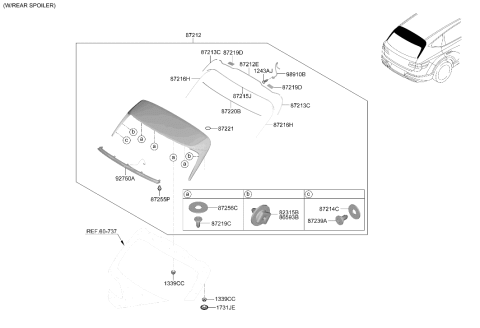 2023 Hyundai Genesis GV80 Pad 7-Rear Spoiler Diagram for 87219-J7000