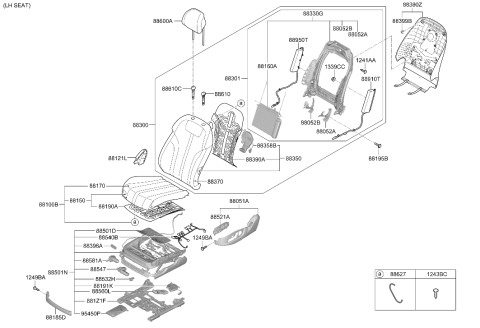 2021 Hyundai Genesis GV80 Front Seat Diagram 2