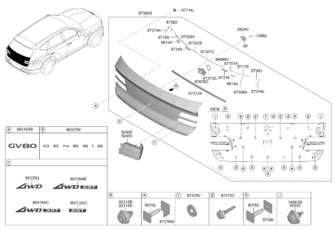 2023 Hyundai Genesis GV80 Flange Nut Diagram for 92415-3M000