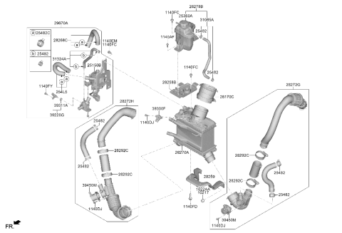2021 Hyundai Genesis GV80 Turbocharger & Intercooler Diagram 2