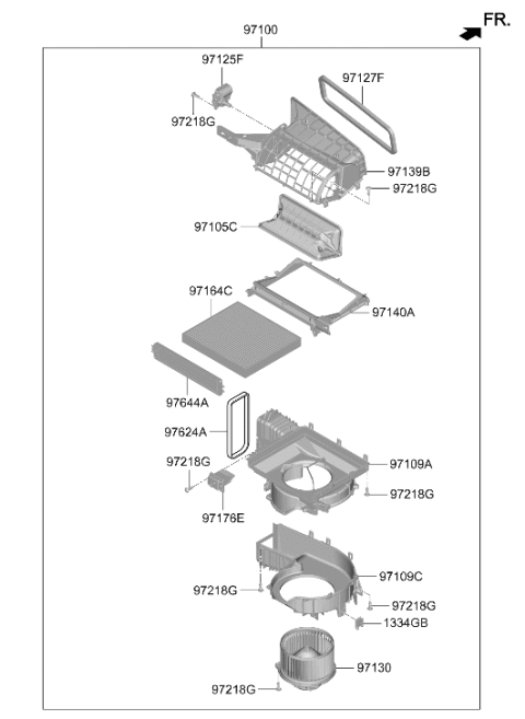 2021 Hyundai Genesis GV80 Heater System-Heater & Blower Diagram 2