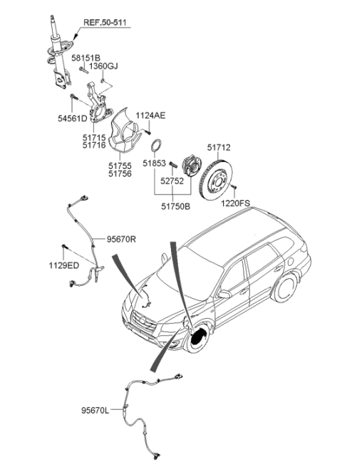 2012 Hyundai Santa Fe Front Axle Diagram 2