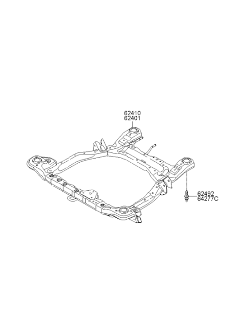 2012 Hyundai Santa Fe Front Crossmember Assembly Diagram for 62400-1U000