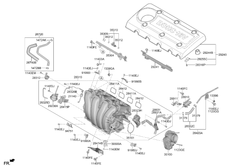 2011 Hyundai Santa Fe Bolt-Washer Assembly Diagram for 11233-06556-K