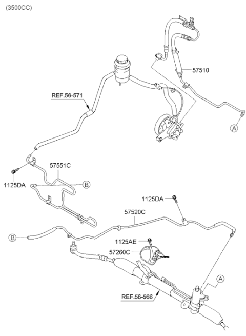 2012 Hyundai Santa Fe Power Steering Oil Line Diagram 2