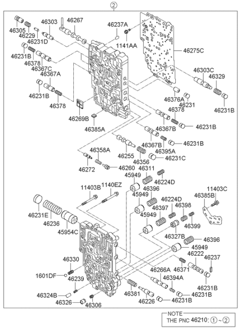 2011 Hyundai Santa Fe Transmission Valve Body Diagram 2