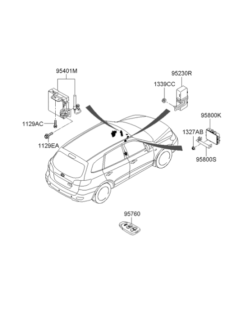 2012 Hyundai Santa Fe Relay Assembly-I.C.M Diagram for 95230-0W415