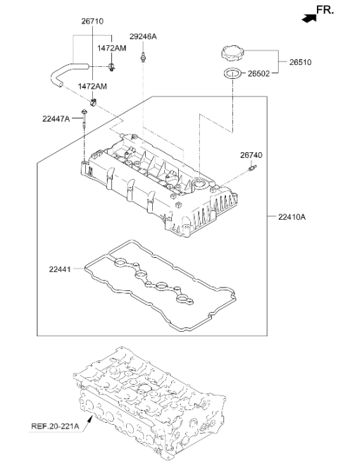 2011 Hyundai Santa Fe Rocker Cover Diagram 3
