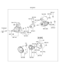 Diagram for 1985 Hyundai Excel Starter Motor - 36100-11150