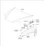 Diagram for 2003 Hyundai Tiburon Hood Hinge - 79120-2C000