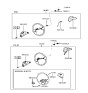 Diagram for 1995 Hyundai Elantra Steering Column Cover - 56125-28400-FD