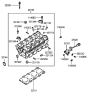 Diagram for 2001 Hyundai Sonata Cylinder Head - 22100-38104
