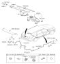 Diagram for Hyundai Wiper Linkage - 98700-B8000