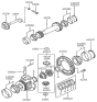 Diagram for 1990 Hyundai Sonata Transfer Case Bearing - 43228-37030