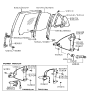 Diagram for 1997 Hyundai Sonata Window Run - 83553-34001