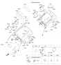 Diagram for 2016 Hyundai Sonata Hybrid Sun Visor - 85201-E6530-TTX